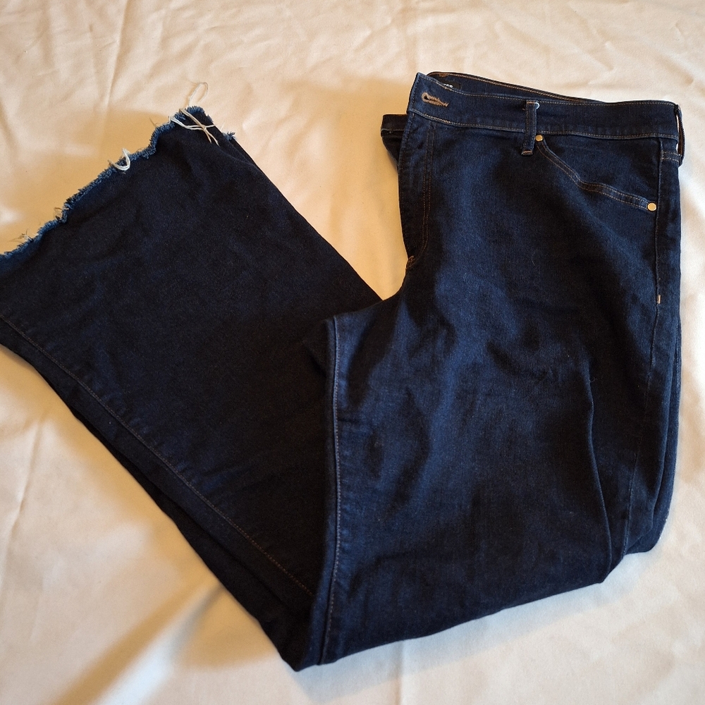 Express 70s flare raw hem long jeans